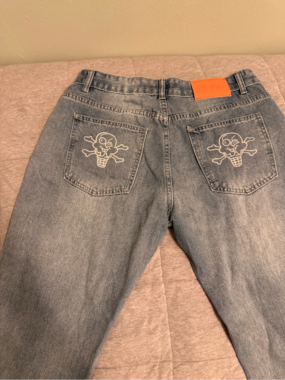 Icecream Men's Faded Blue Graphic Relaxed Jeans - Picture 4 of 6